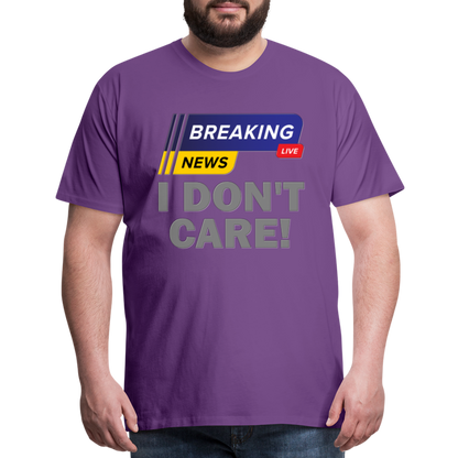 Breaking News Shirt, I Don't Care Shirt, Funny Shirt, Sarcastic Shirt, Gift For Him Her, Humor Sarcastic Tee, Breaking News I Don't Care Tee - purple
