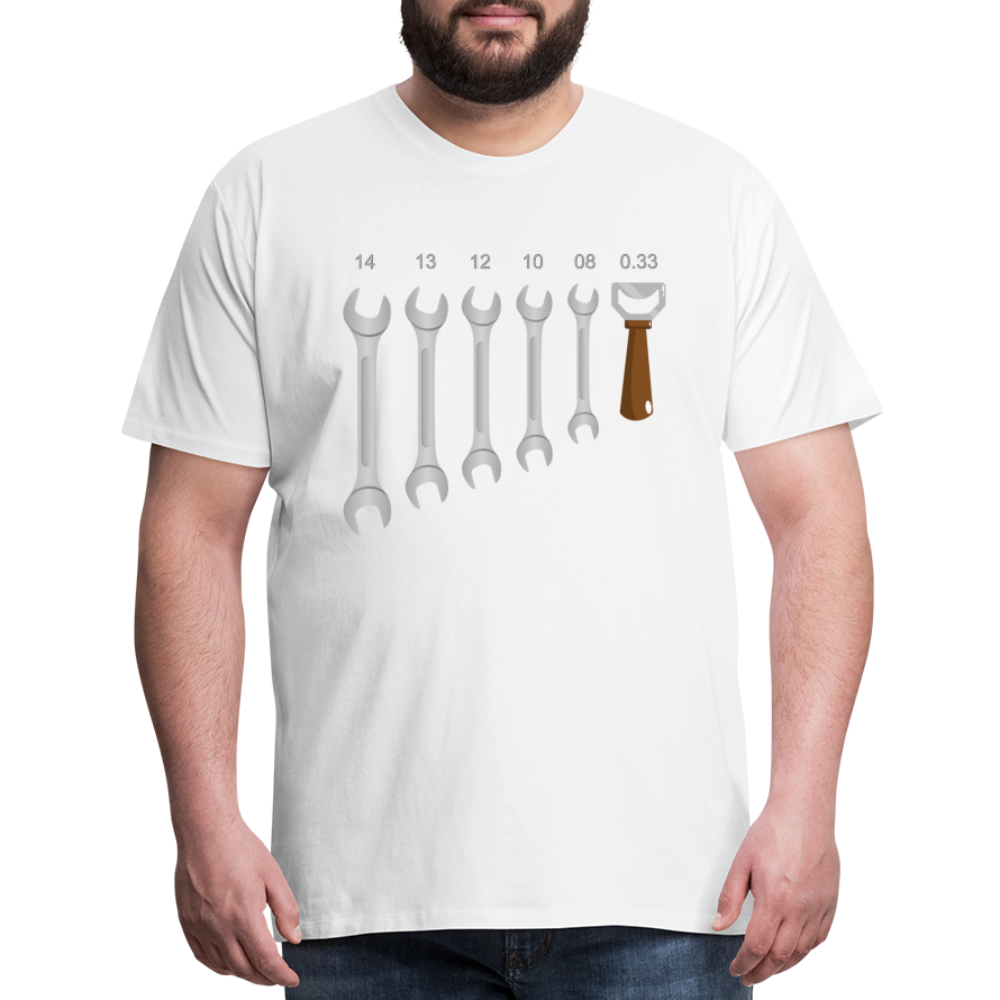 Wrench Bottle Opener Shirt, Funny Mechanic Shirt, Tools Car Fix Shirt, Engineer Gift Shirt, For Him Her T-shirt - white