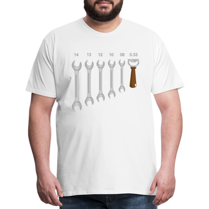 Wrench Bottle Opener Shirt, Funny Mechanic Shirt, Tools Car Fix Shirt, Engineer Gift Shirt, For Him Her T-shirt - white