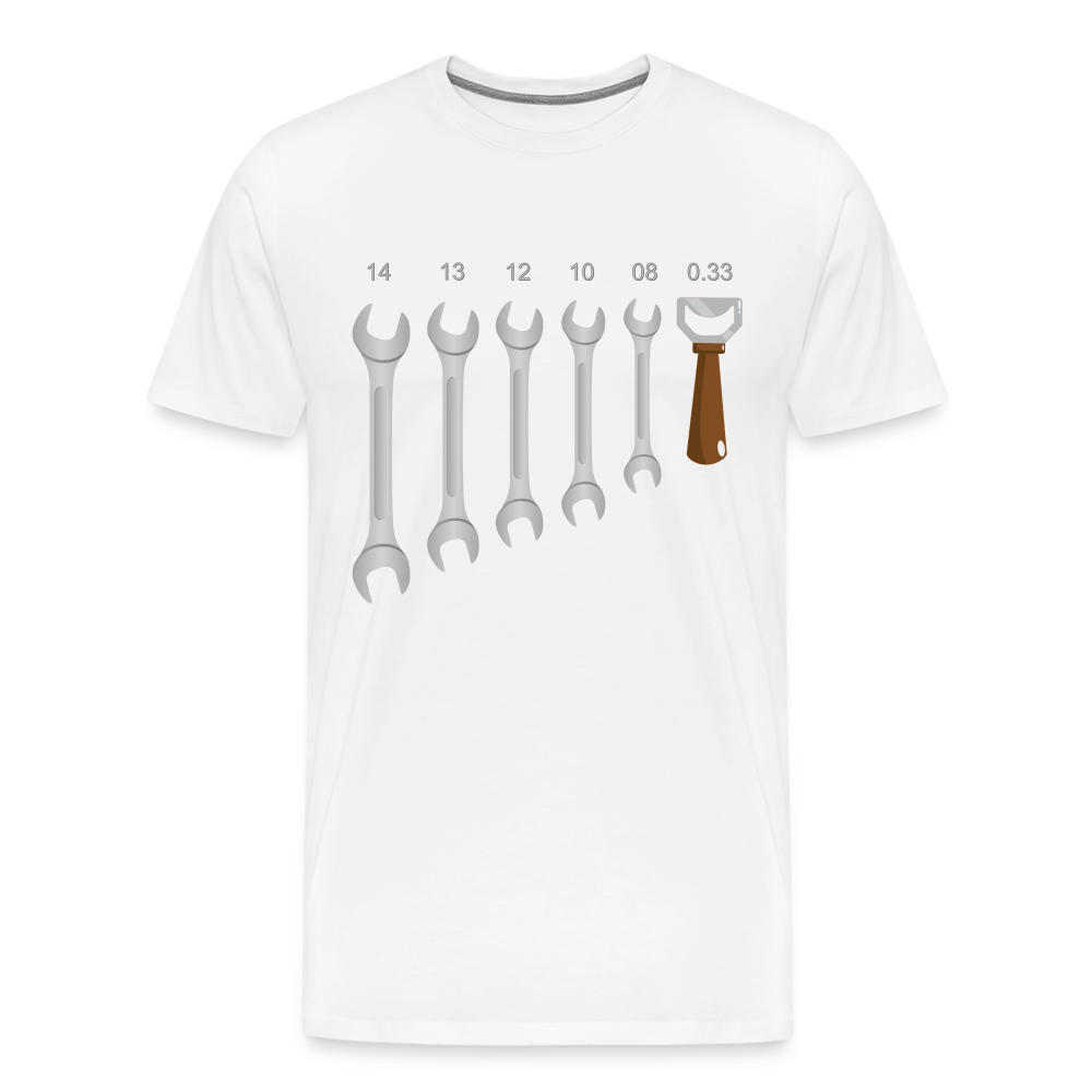 Wrench Bottle Opener Shirt, Funny Mechanic Shirt, Tools Car Fix Shirt, Engineer Gift Shirt, For Him Her T-shirt - white