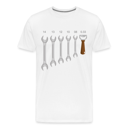 Wrench Bottle Opener Shirt, Funny Mechanic Shirt, Tools Car Fix Shirt, Engineer Gift Shirt, For Him Her T-shirt - white