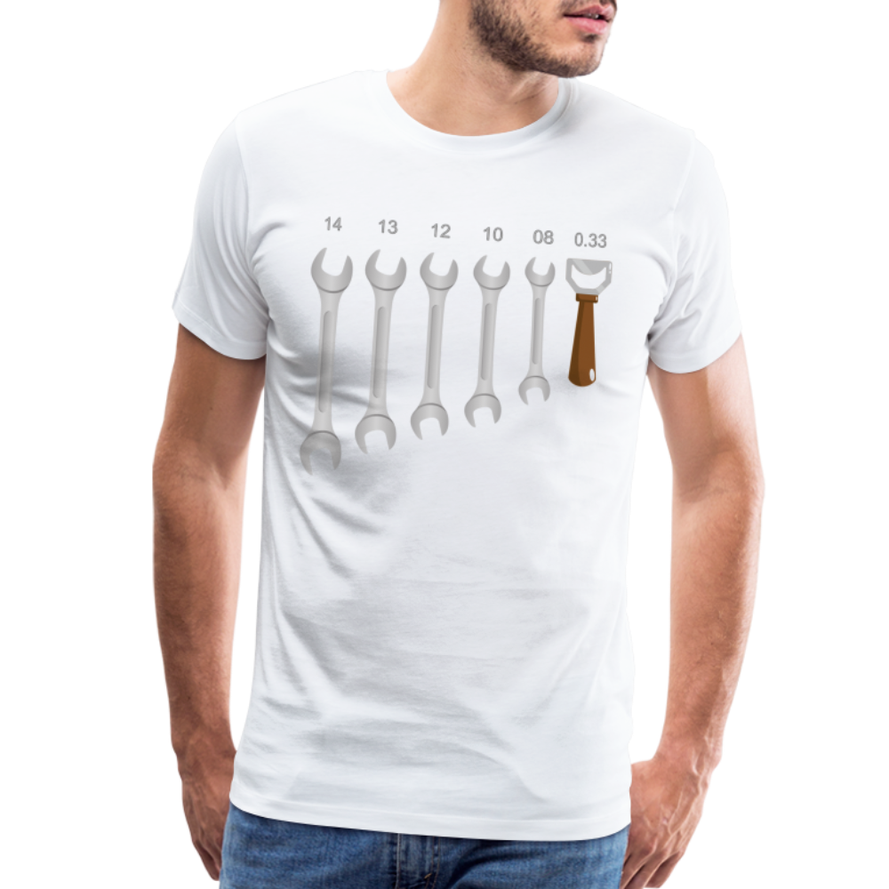 Wrench Bottle Opener Shirt, Funny Mechanic Shirt, Tools Car Fix Shirt, Engineer Gift Shirt, For Him Her T-shirt - white