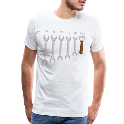 Wrench Bottle Opener Shirt, Funny Mechanic Shirt, Tools Car Fix Shirt, Engineer Gift Shirt, For Him Her T-shirt - white