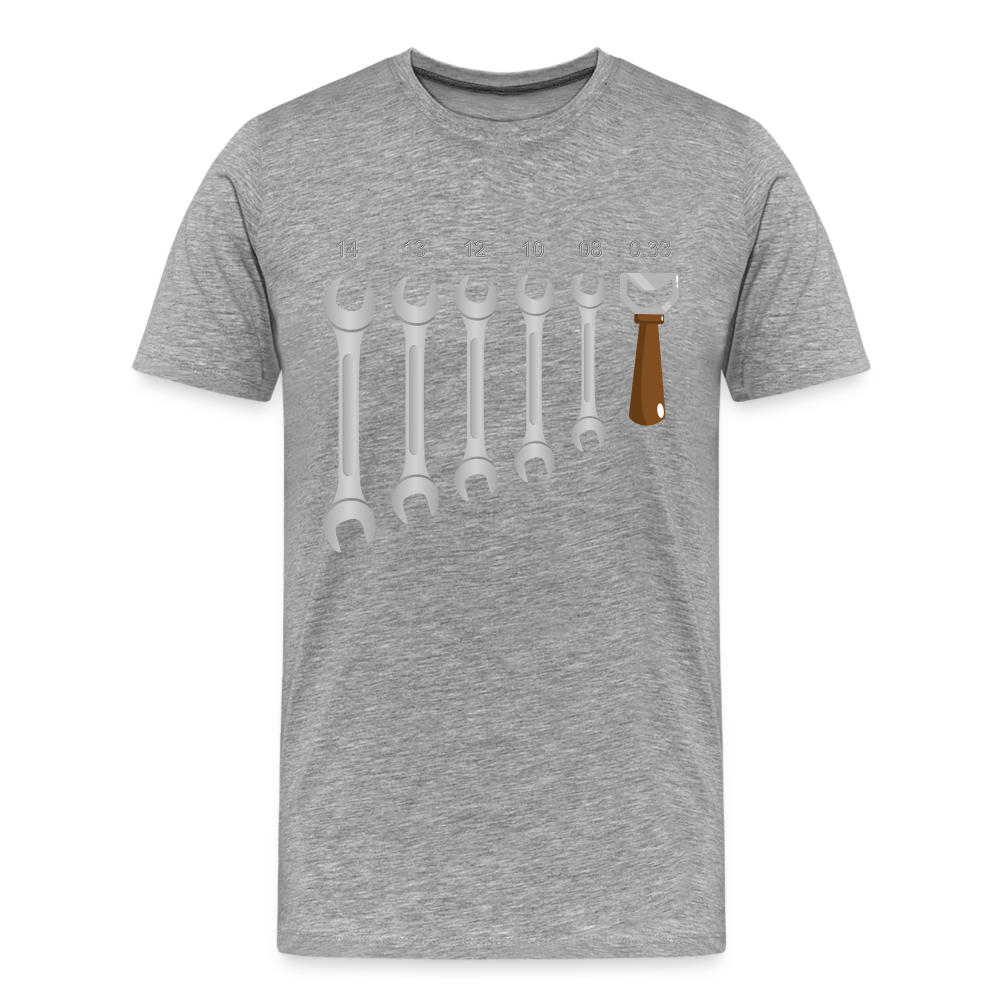 Wrench Bottle Opener Shirt, Funny Mechanic Shirt, Tools Car Fix Shirt, Engineer Gift Shirt, For Him Her T-shirt - heather gray
