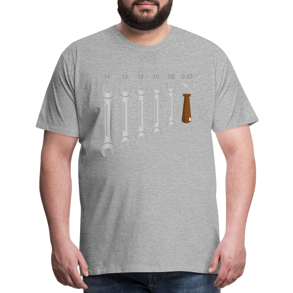 Wrench Bottle Opener Shirt, Funny Mechanic Shirt, Tools Car Fix Shirt, Engineer Gift Shirt, For Him Her T-shirt - heather gray