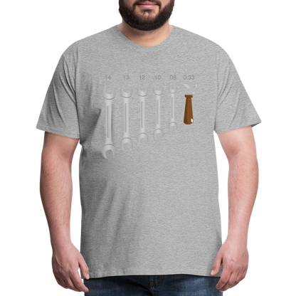 Wrench Bottle Opener Shirt, Funny Mechanic Shirt, Tools Car Fix Shirt, Engineer Gift Shirt, For Him Her T-shirt - heather gray