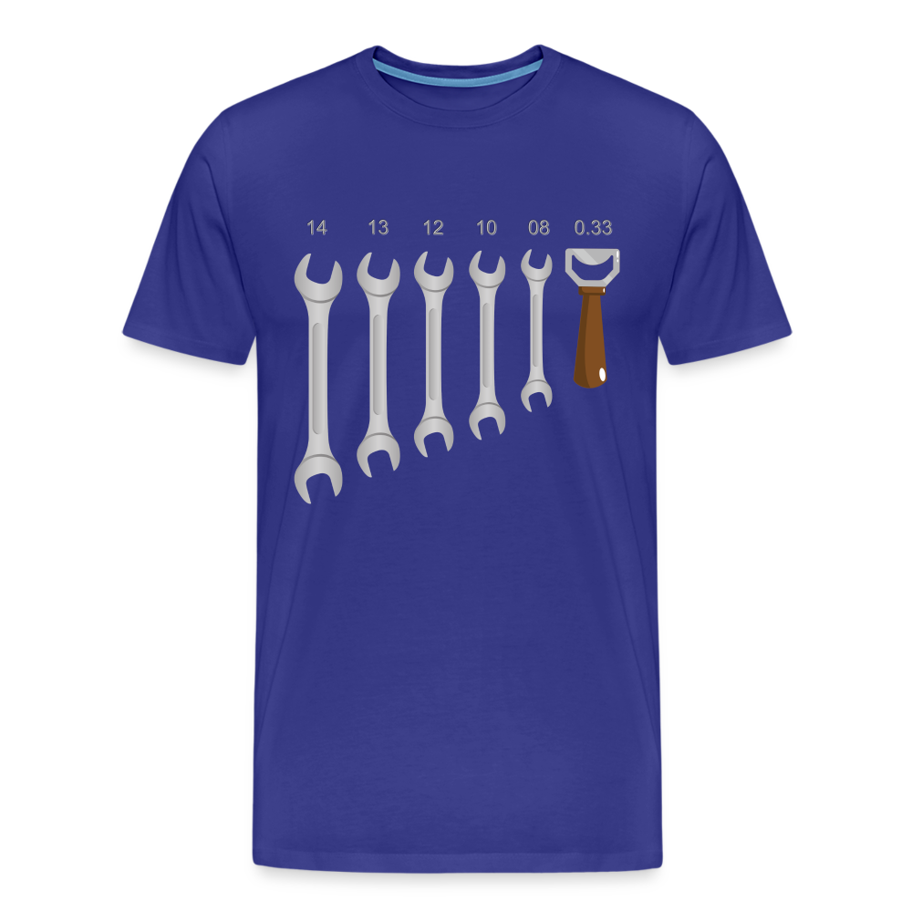 Wrench Bottle Opener Shirt, Funny Mechanic Shirt, Tools Car Fix Shirt, Engineer Gift Shirt, For Him Her T-shirt - royal blue