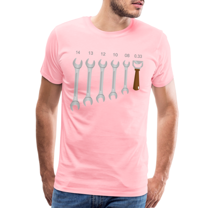 Wrench Bottle Opener Shirt, Funny Mechanic Shirt, Tools Car Fix Shirt, Engineer Gift Shirt, For Him Her T-shirt - pink