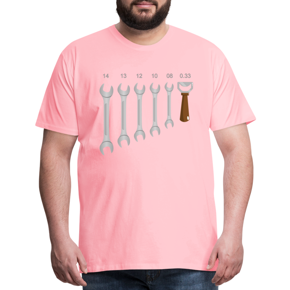 Wrench Bottle Opener Shirt, Funny Mechanic Shirt, Tools Car Fix Shirt, Engineer Gift Shirt, For Him Her T-shirt - pink