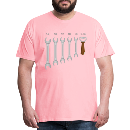 Wrench Bottle Opener Shirt, Funny Mechanic Shirt, Tools Car Fix Shirt, Engineer Gift Shirt, For Him Her T-shirt - pink