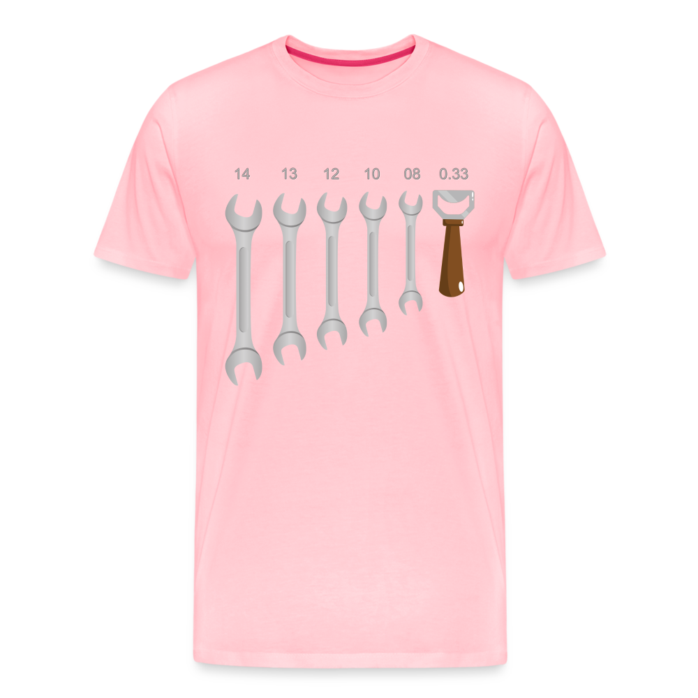 Wrench Bottle Opener Shirt, Funny Mechanic Shirt, Tools Car Fix Shirt, Engineer Gift Shirt, For Him Her T-shirt - pink
