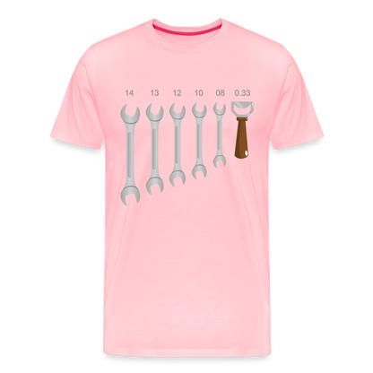 Wrench Bottle Opener Shirt, Funny Mechanic Shirt, Tools Car Fix Shirt, Engineer Gift Shirt, For Him Her T-shirt - pink