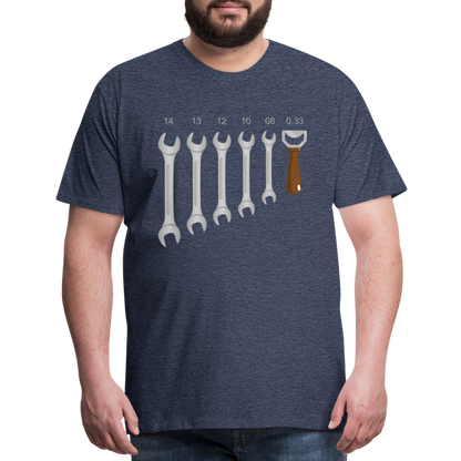 Wrench Bottle Opener Shirt, Funny Mechanic Shirt, Tools Car Fix Shirt, Engineer Gift Shirt, For Him Her T-shirt - heather blue