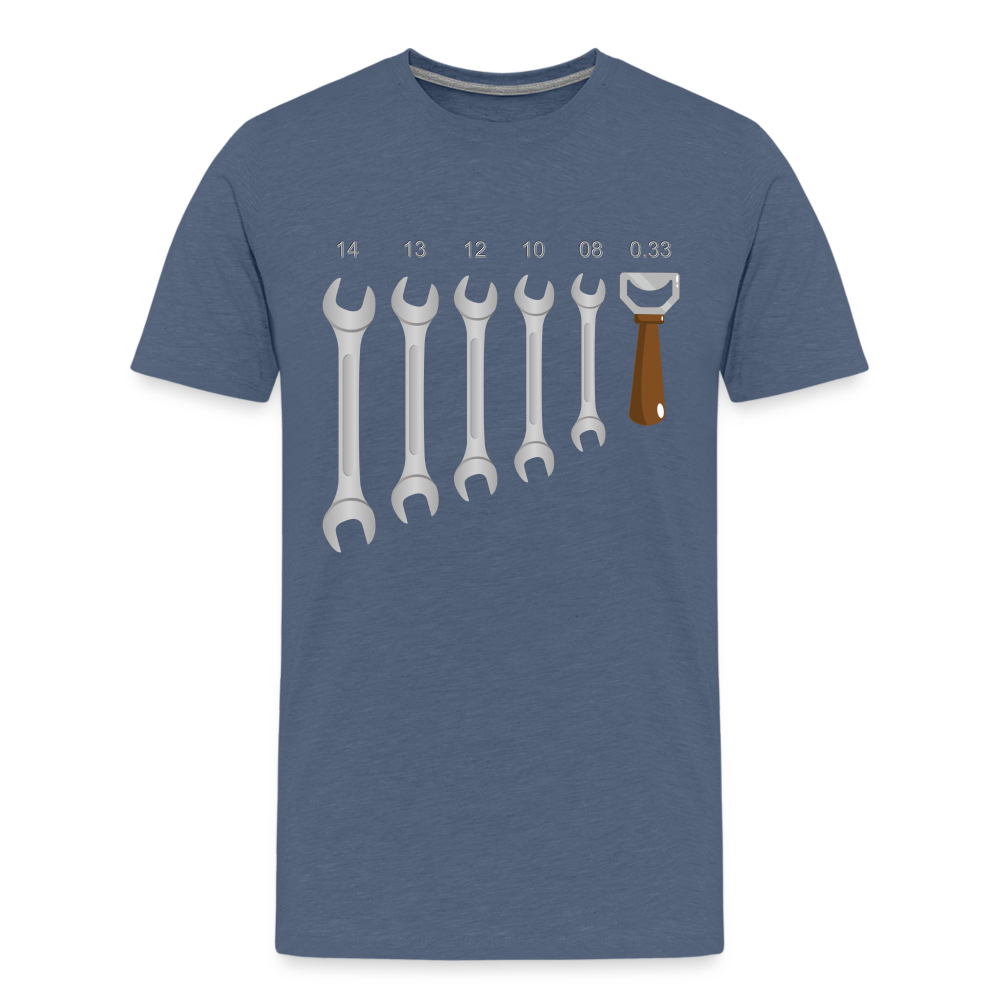 Wrench Bottle Opener Shirt, Funny Mechanic Shirt, Tools Car Fix Shirt, Engineer Gift Shirt, For Him Her T-shirt - heather blue