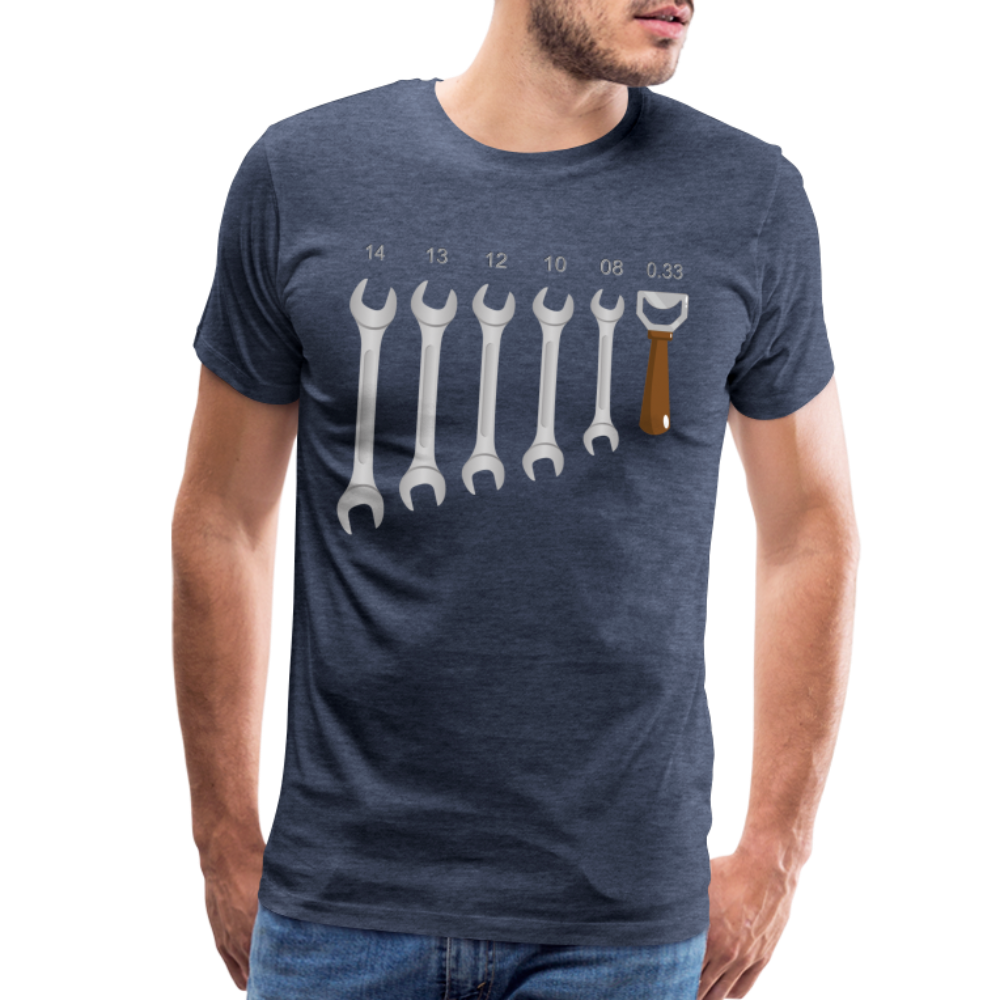 Wrench Bottle Opener Shirt, Funny Mechanic Shirt, Tools Car Fix Shirt, Engineer Gift Shirt, For Him Her T-shirt - heather blue