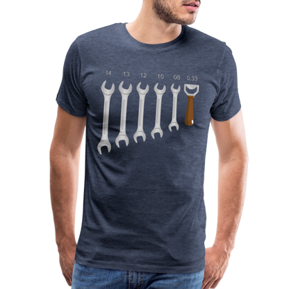 Wrench Bottle Opener Shirt, Funny Mechanic Shirt, Tools Car Fix Shirt, Engineer Gift Shirt, For Him Her T-shirt - heather blue