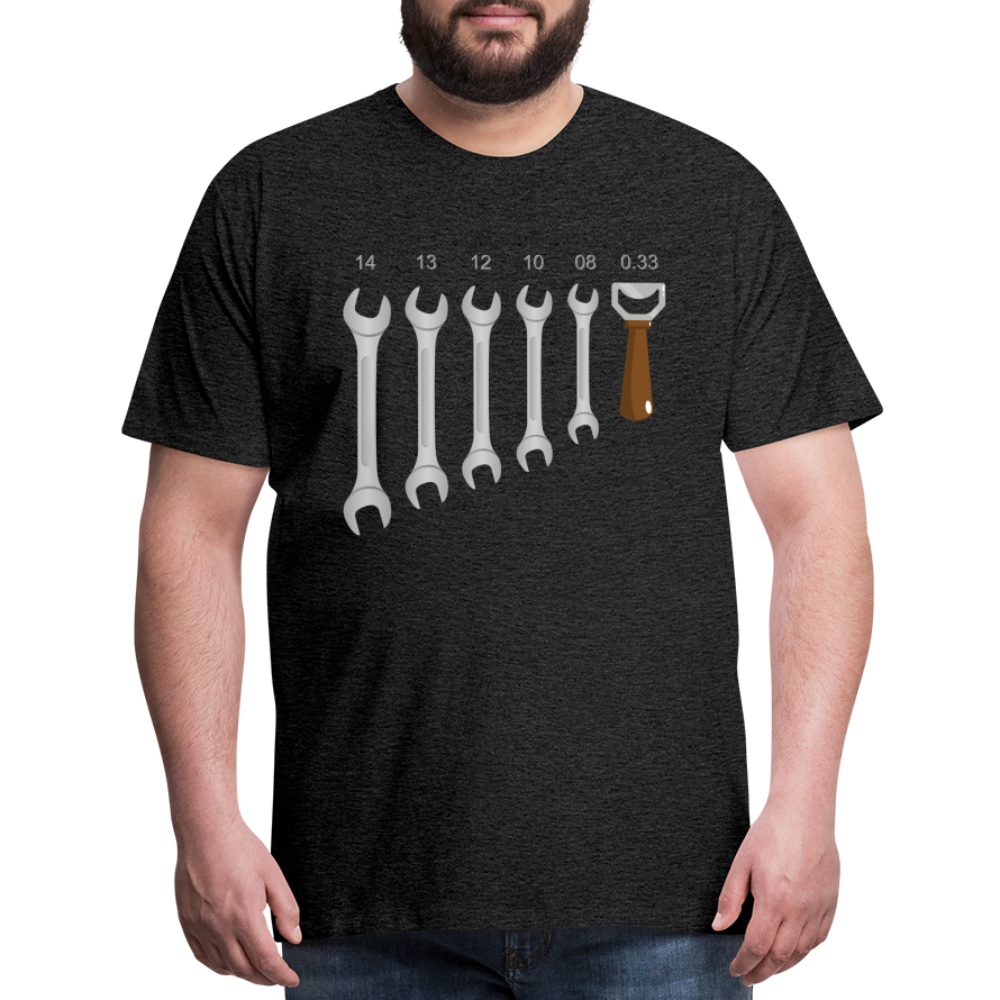 Wrench Bottle Opener Shirt, Funny Mechanic Shirt, Tools Car Fix Shirt, Engineer Gift Shirt, For Him Her T-shirt - charcoal grey