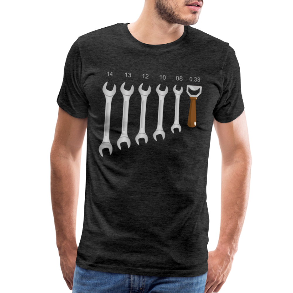 Wrench Bottle Opener Shirt, Funny Mechanic Shirt, Tools Car Fix Shirt, Engineer Gift Shirt, For Him Her T-shirt - charcoal grey