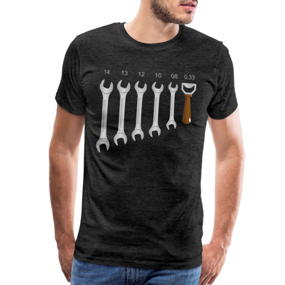 Wrench Bottle Opener Shirt, Funny Mechanic Shirt, Tools Car Fix Shirt, Engineer Gift Shirt, For Him Her T-shirt - charcoal grey