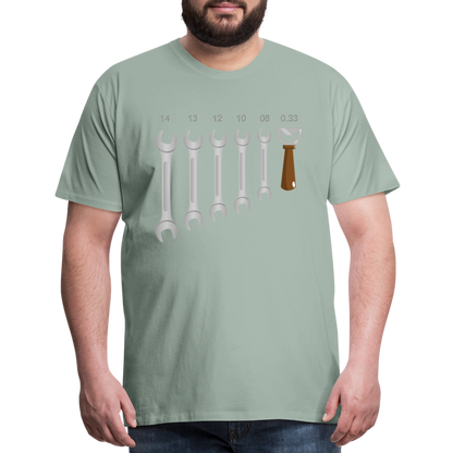 Wrench Bottle Opener Shirt, Funny Mechanic Shirt, Tools Car Fix Shirt, Engineer Gift Shirt, For Him Her T-shirt - steel green