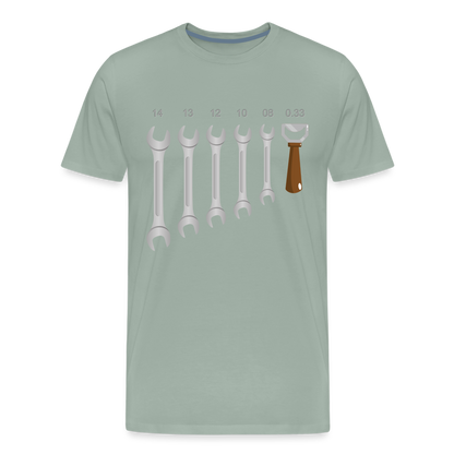 Wrench Bottle Opener Shirt, Funny Mechanic Shirt, Tools Car Fix Shirt, Engineer Gift Shirt, For Him Her T-shirt - steel green
