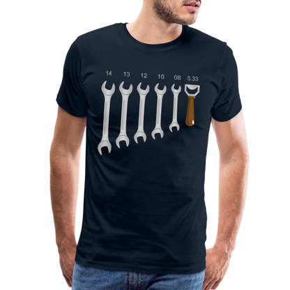 Wrench Bottle Opener Shirt, Funny Mechanic Shirt, Tools Car Fix Shirt, Engineer Gift Shirt, For Him Her T-shirt - deep navy