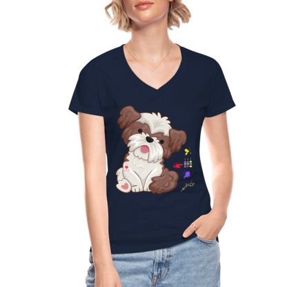 Dog Mama Shirt, Dog Lover Shirt, Cute Dog Shirt, Tattoo Dog Shirt, Funny Dog Shirt, Pet Lover Shirt, Dog Mom Shirt, Gift For Her - navy