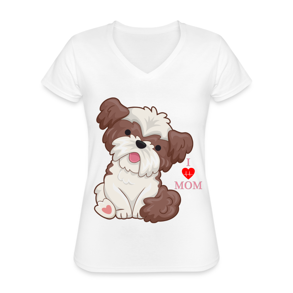 I Love Mom, Dog Mama Shirt, Dog Lover Shirt, Cute Dog Shirt, Funny Dog Shirt, Pet Lover Shirt, Dog Mom Shirt, Gift For Her - white