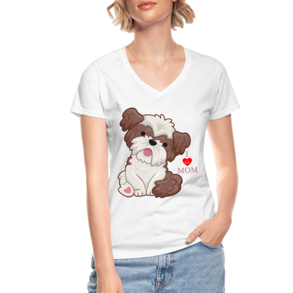 I Love Mom, Dog Mama Shirt, Dog Lover Shirt, Cute Dog Shirt, Funny Dog Shirt, Pet Lover Shirt, Dog Mom Shirt, Gift For Her - white