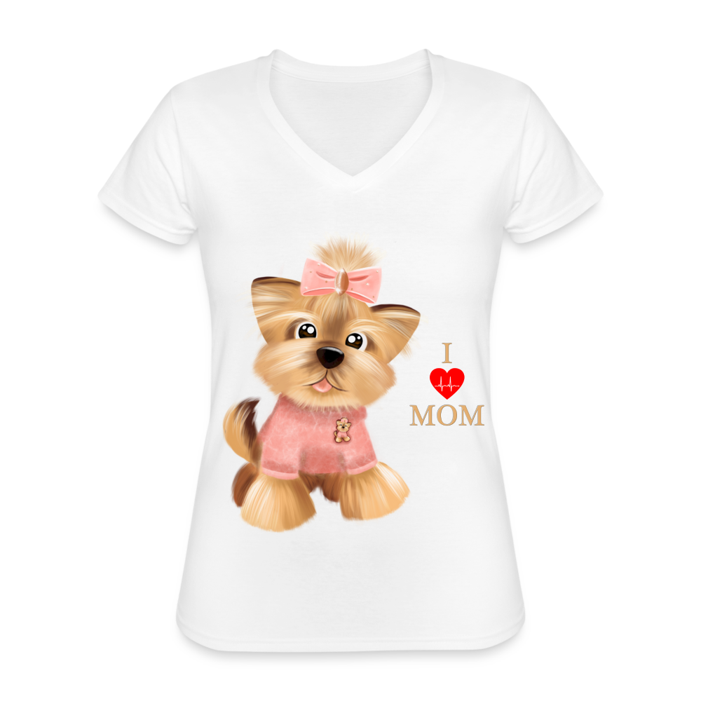 I Love Mom Shirt, Dog Lover Shirt, Dog Mama Shirt, Cute Dog Shirt, Tattoo Dog Shirt, Funny Dog Shirt, Pet Lover Shirt, Dog Mom Shirt, Gift For Her - white