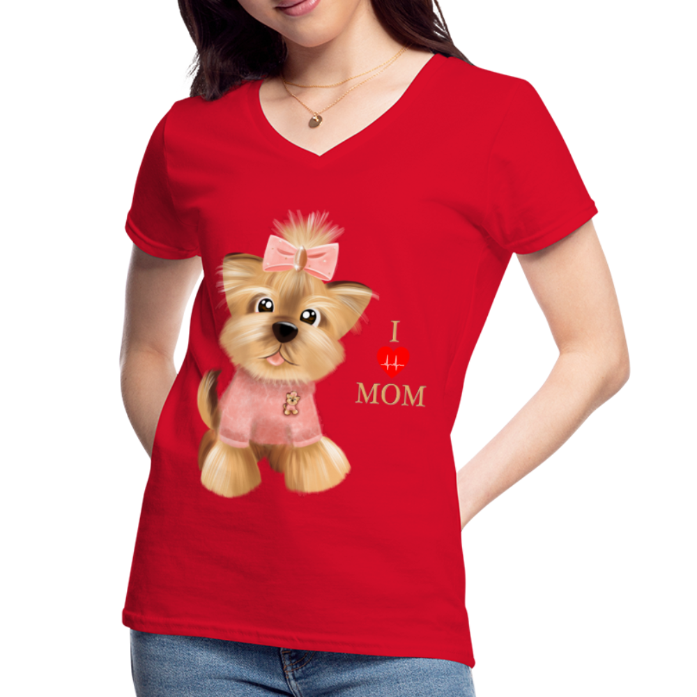I Love Mom Shirt, Dog Lover Shirt, Dog Mama Shirt, Cute Dog Shirt, Tattoo Dog Shirt, Funny Dog Shirt, Pet Lover Shirt, Dog Mom Shirt, Gift For Her - red