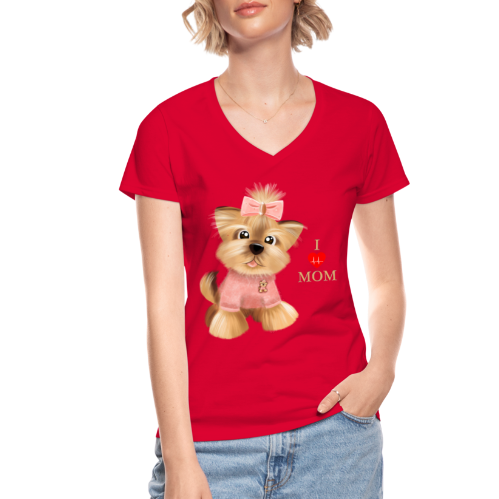 I Love Mom Shirt, Dog Lover Shirt, Dog Mama Shirt, Cute Dog Shirt, Tattoo Dog Shirt, Funny Dog Shirt, Pet Lover Shirt, Dog Mom Shirt, Gift For Her - red
