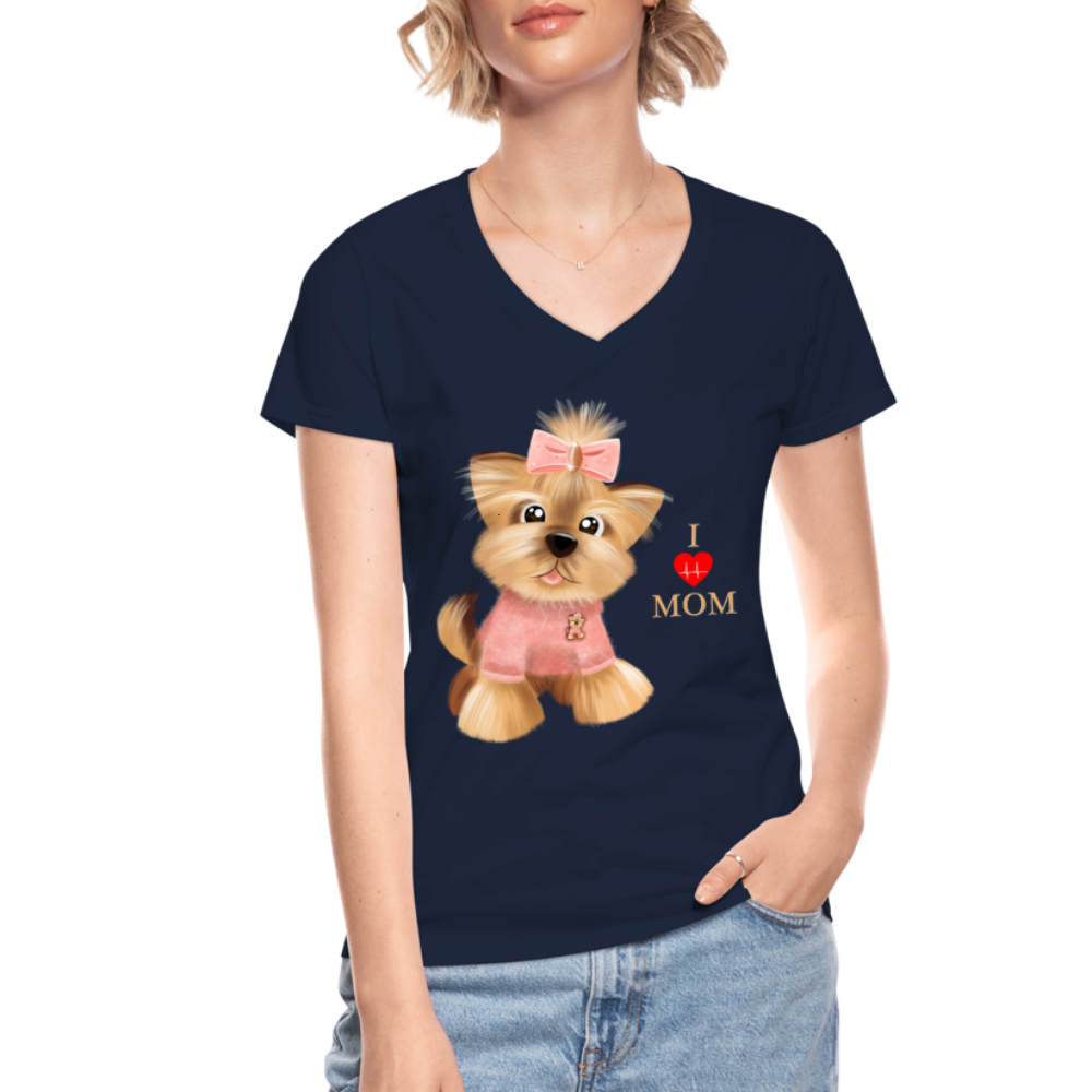 I Love Mom Shirt, Dog Lover Shirt, Dog Mama Shirt, Cute Dog Shirt, Tattoo Dog Shirt, Funny Dog Shirt, Pet Lover Shirt, Dog Mom Shirt, Gift For Her - navy