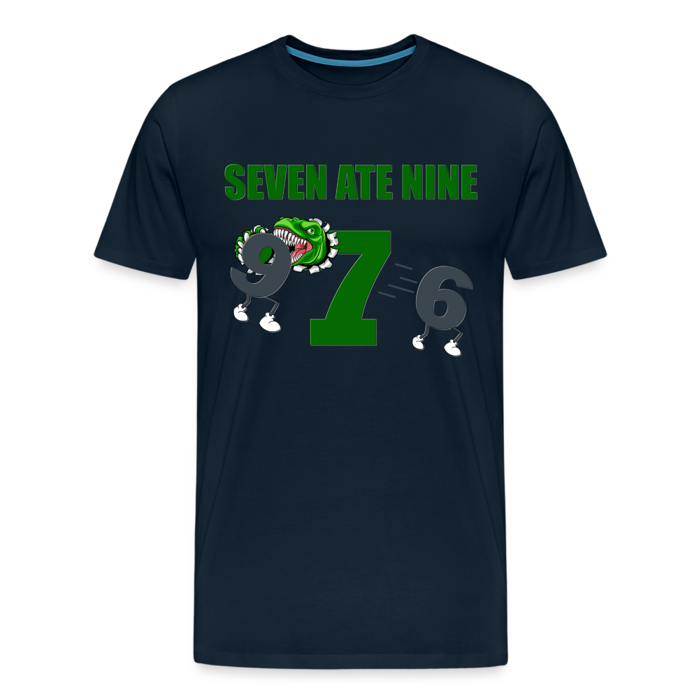 Seven Ate Nine, Funny Math Shirt, Seven Eight Nine, 7 ate 9, 7 8 9, Math, Mathematics, Science, Funny Geeks Shirt, Math Teacher Shirt - deep navy