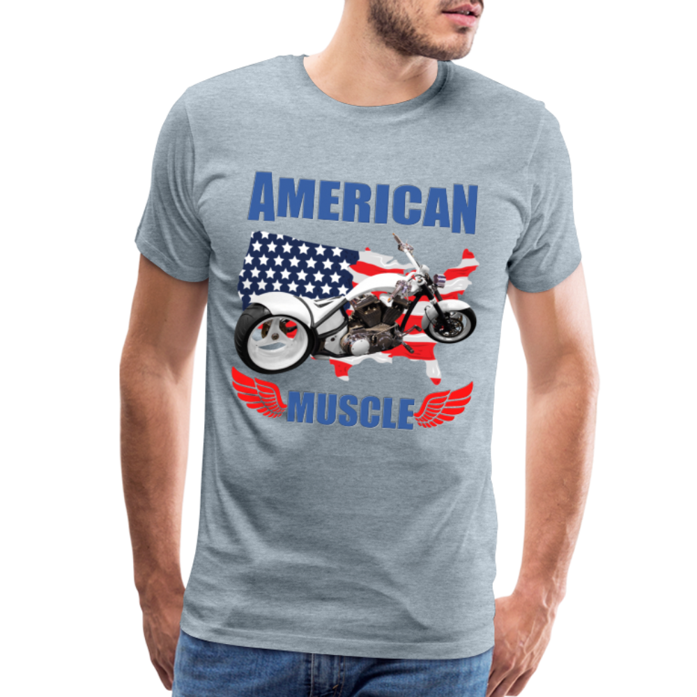 American Muscle Shirt, Motorcycle Shirt, Biker Shirt, Motorcycle Gift, Motorcycle Tshirt, Motorcycle Shirts, Motorcycle T Shirt, Biker Shirts - heather ice blue
