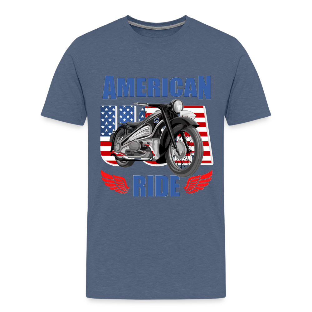 American Ride Shirt, Motorcycle Shirt, Biker Shirt, Motorcycle Gift, Motorcycle Tshirt, Motorcycle Shirts, Motorcycle T Shirt, Biker Shirts - heather blue