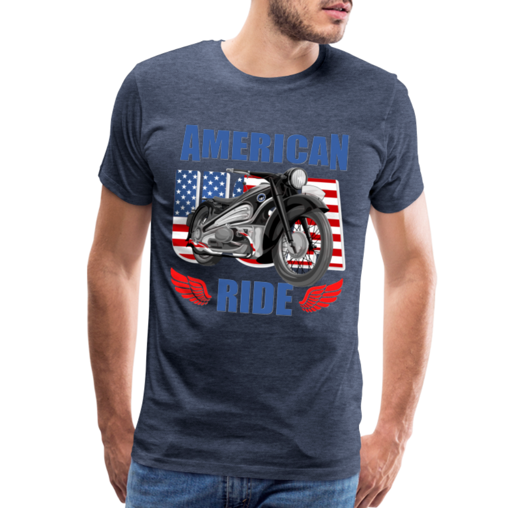 American Ride Shirt, Motorcycle Shirt, Biker Shirt, Motorcycle Gift, Motorcycle Tshirt, Motorcycle Shirts, Motorcycle T Shirt, Biker Shirts - heather blue