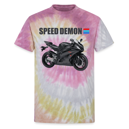 Motorcycle Gift, Motorcycle Shirt, Biker Shirt, Speed Demon Shirt, Motorcycle Tshirt, Motorcycle T Shirt, Racing Shirt, Sports Bike Shirt, Unisex Tie Dye T-Shirt - Desert Rose