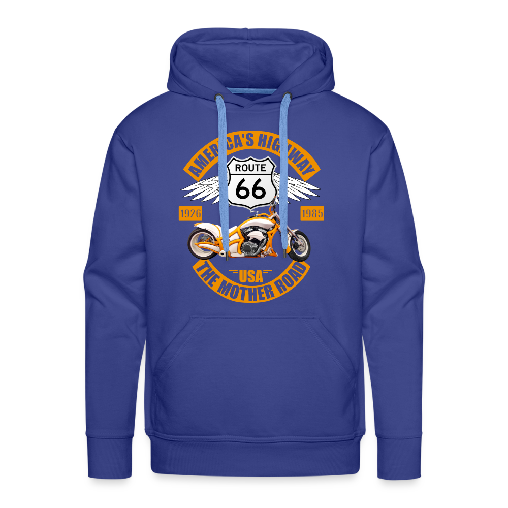 Route 66 Hoodie, Americas Road, Fathers Day Gift, Mother Road, Route 66 Hoodie, Road Trip Hoodie, Route 66 Usa Motorcycle Biker Souvenir Men’s Premium Hoodie - royal blue