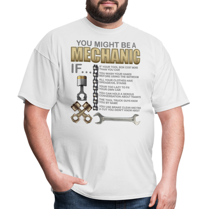 Mechanic Gift, Mechanic Shirt, You Might Be A Mechanic, Diesel Mechanic, Gift For Mechanic, Car Mechanic, Car Guy Shirt, Funny Dad Shirt - white