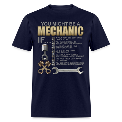 Mechanic Gift, Mechanic Shirt, You Might Be A Mechanic, Diesel Mechanic, Gift For Mechanic, Car Mechanic, Car Guy Shirt, Funny Dad Shirt - navy