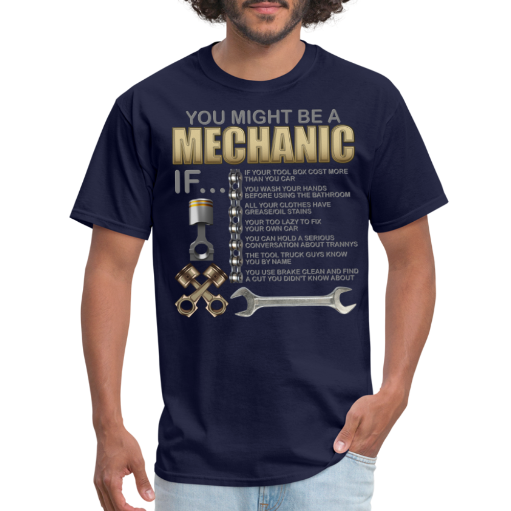 Mechanic Gift, Mechanic Shirt, You Might Be A Mechanic, Diesel Mechanic, Gift For Mechanic, Car Mechanic, Car Guy Shirt, Funny Dad Shirt - navy