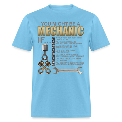 Mechanic Gift, Mechanic Shirt, You Might Be A Mechanic, Diesel Mechanic, Gift For Mechanic, Car Mechanic, Car Guy Shirt, Funny Dad Shirt - aquatic blue