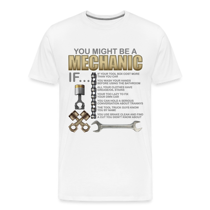 Mechanic Gift, Mechanic Shirt, You Might Be A Mechanic, Diesel Mechanic, Gift For Mechanic, Car Mechanic, Car Guy Shirt, Funny Dad Shirt - white