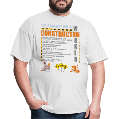 Construction Gift, Construction Crew, Construction Worker, You Might Be A, Construction Party, Construction Manager, Engineering Shirt, Dump Truck Shirt, Construction Theme, Funny Dad Shirt, Fathers Day Shirt - white