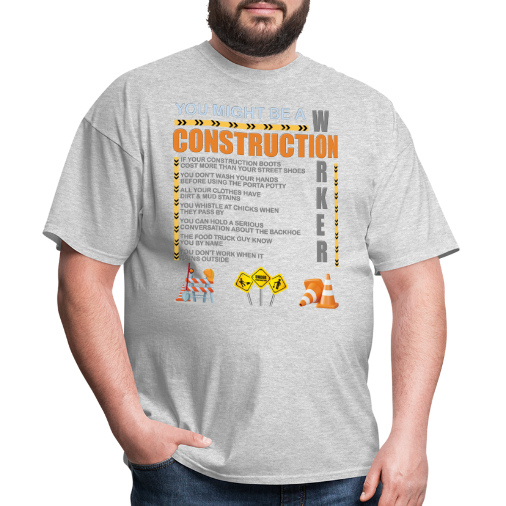 Construction Gift, Construction Crew, Construction Worker, You Might Be A, Construction Party, Construction Manager, Engineering Shirt, Dump Truck Shirt, Construction Theme, Funny Dad Shirt, Fathers Day Shirt - heather gray