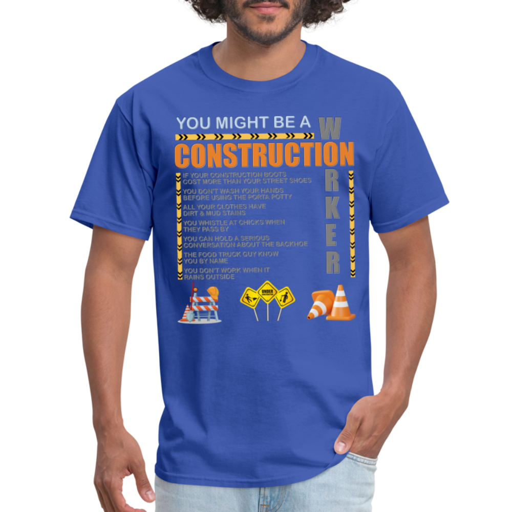 Construction Gift, Construction Crew, Construction Worker, You Might Be A, Construction Party, Construction Manager, Engineering Shirt, Dump Truck Shirt, Construction Theme, Funny Dad Shirt, Fathers Day Shirt - royal blue