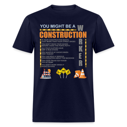 Construction Gift, Construction Crew, Construction Worker, You Might Be A, Construction Party, Construction Manager, Engineering Shirt, Dump Truck Shirt, Construction Theme, Funny Dad Shirt, Fathers Day Shirt - navy