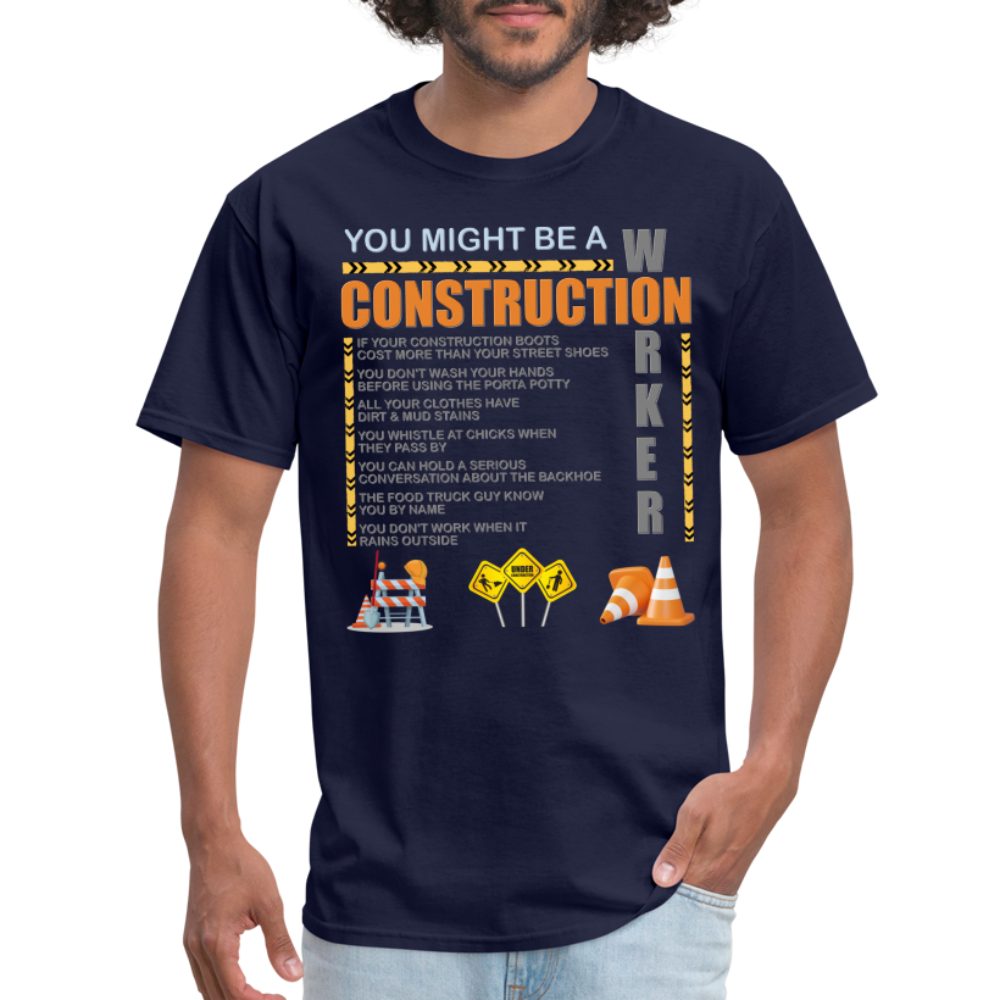 Construction Gift, Construction Crew, Construction Worker, You Might Be A, Construction Party, Construction Manager, Engineering Shirt, Dump Truck Shirt, Construction Theme, Funny Dad Shirt, Fathers Day Shirt - navy