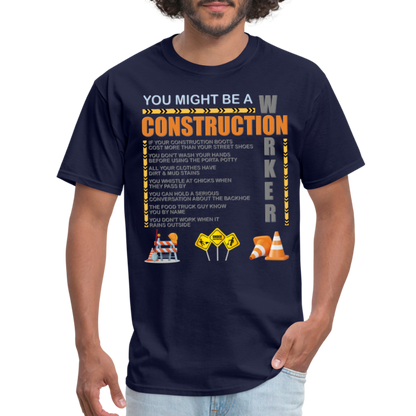 Construction Gift, Construction Crew, Construction Worker, You Might Be A, Construction Party, Construction Manager, Engineering Shirt, Dump Truck Shirt, Construction Theme, Funny Dad Shirt, Fathers Day Shirt - navy